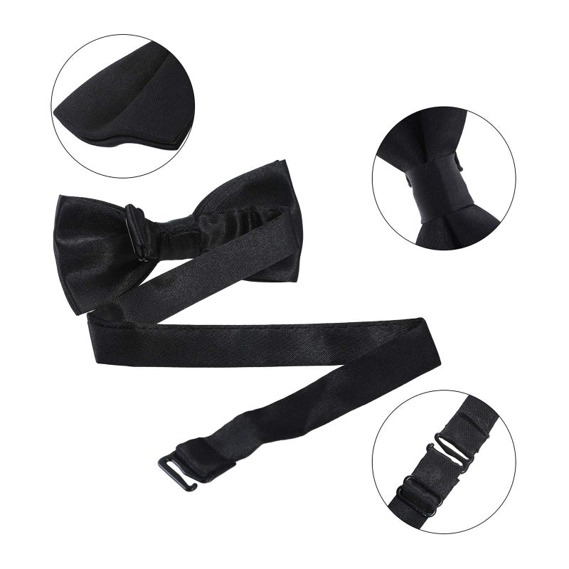 Kajeer Kids Suspender Bowtie Necktie Sets - Adjustable Elastic Classic Accessory Sets for 6 Months to 13 Year Old Boys & Girls (Black, 31.5 Inches (Fit 6 Years to 13 Years)) - Image 4